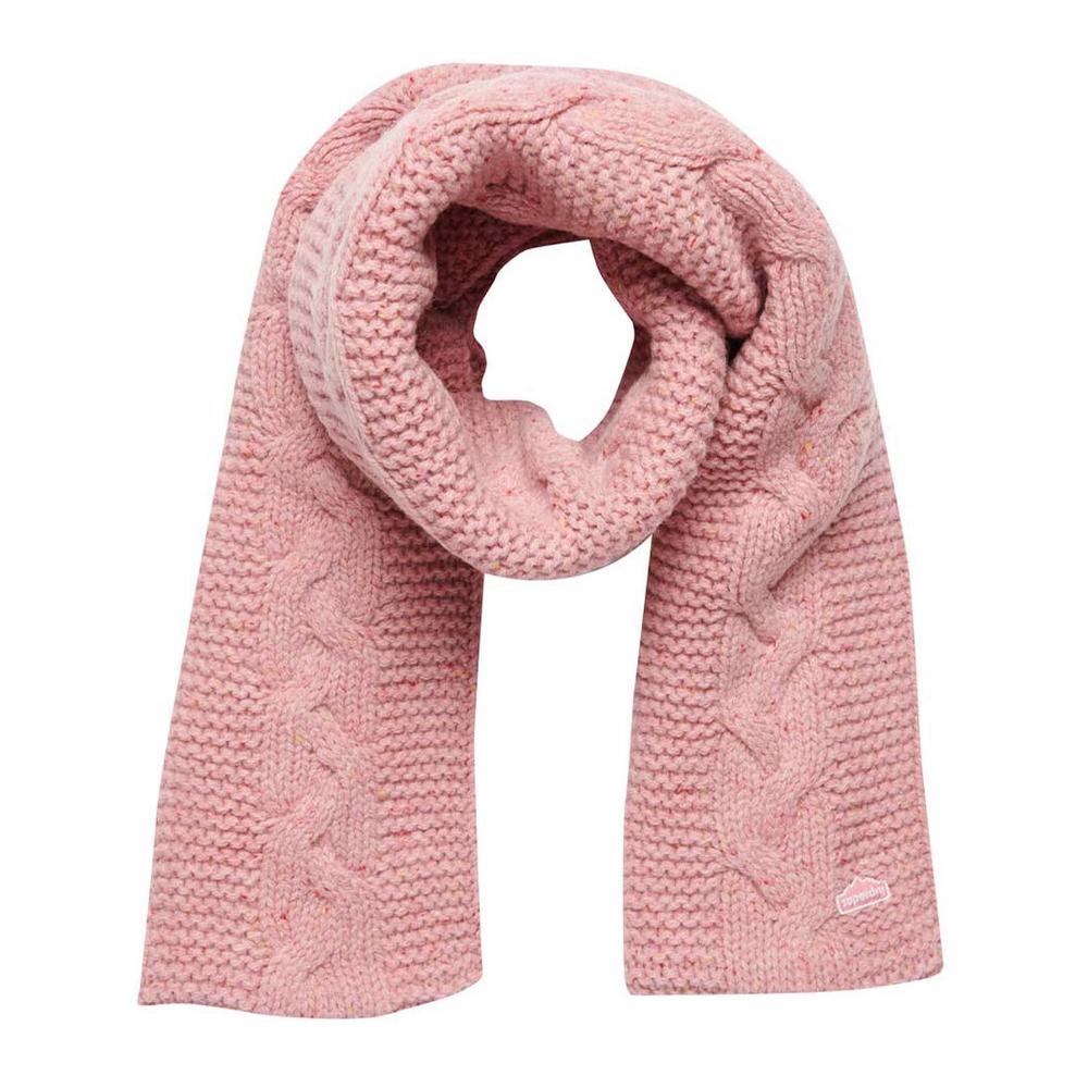 Superdry Écharpe en Mailles Torsadées Rose Femme Superdry Cable