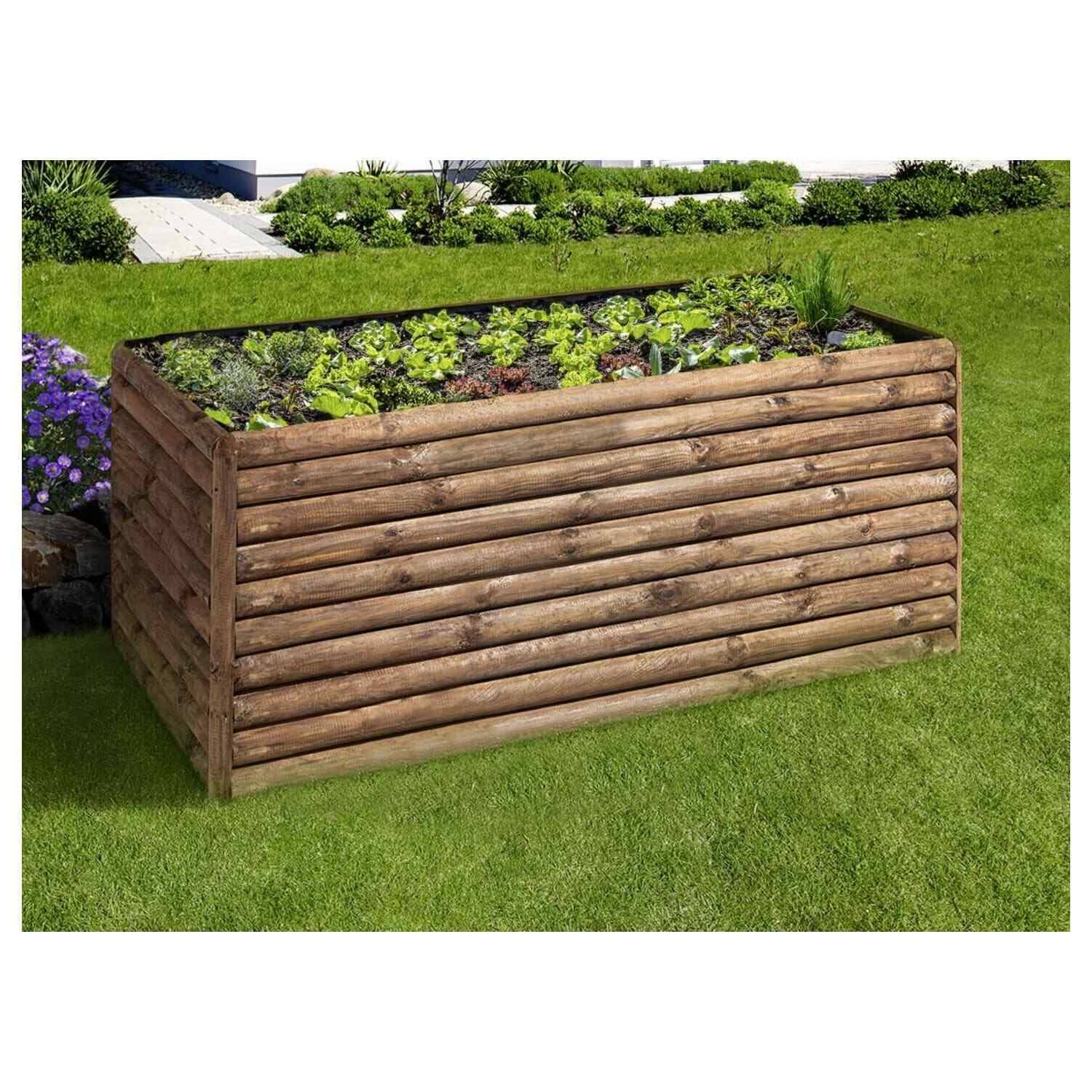 Weitere Hochbeet klassisch aus Halbriegeln Kiefer/Fichte inkl. Vlies 180 x 80 x 80 cm ke