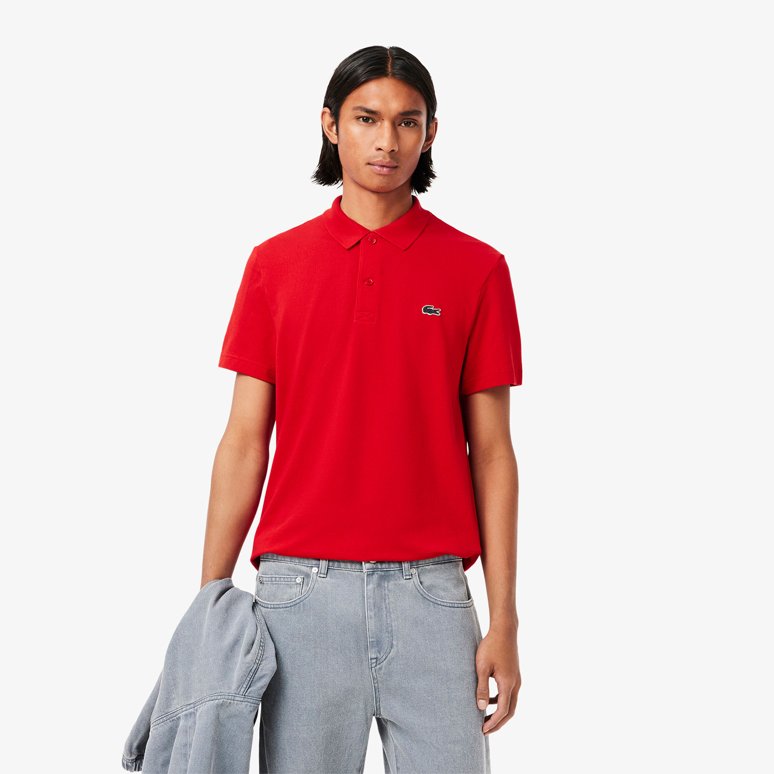 Lacoste Regular Fit Blend Knit Polo Hommes - Rouge