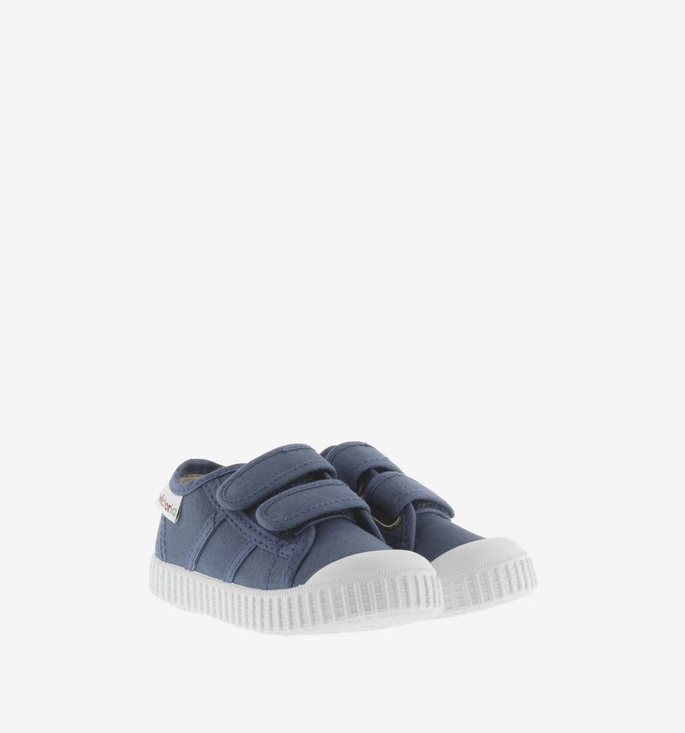 1915 BASKET SCRATCH TOILE Baskets en toile à scratch pour enfant JEANS