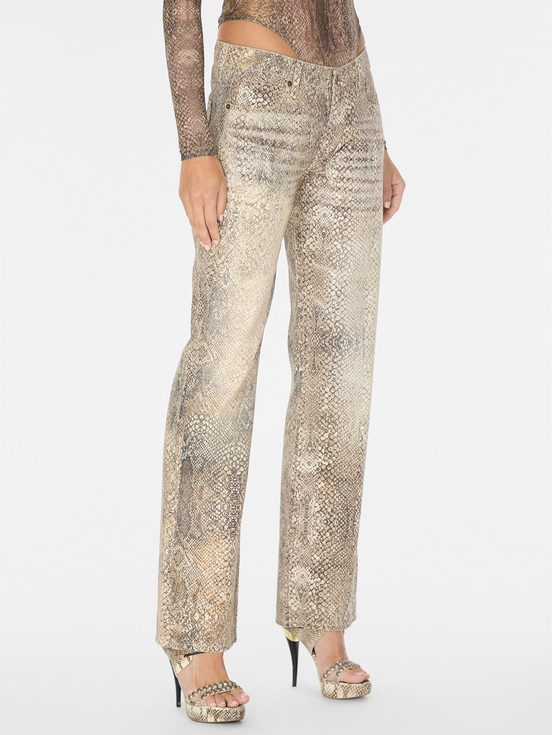 calça reta estampada