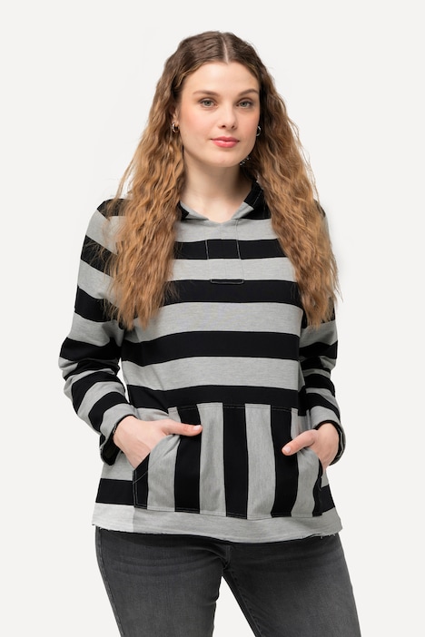 Hoodie, Streifen, Kängurutasche, Kapuze, Langarm