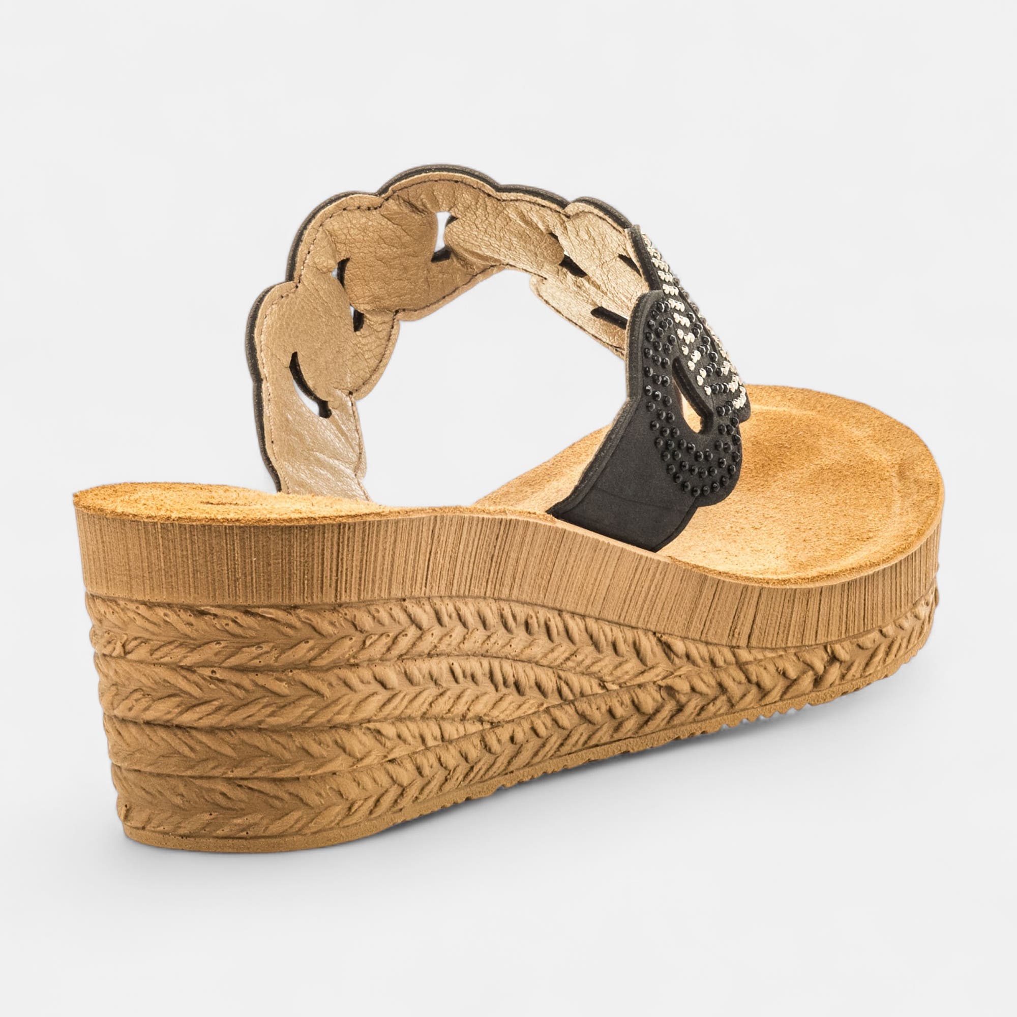 Mules à talon compensé Femme noir