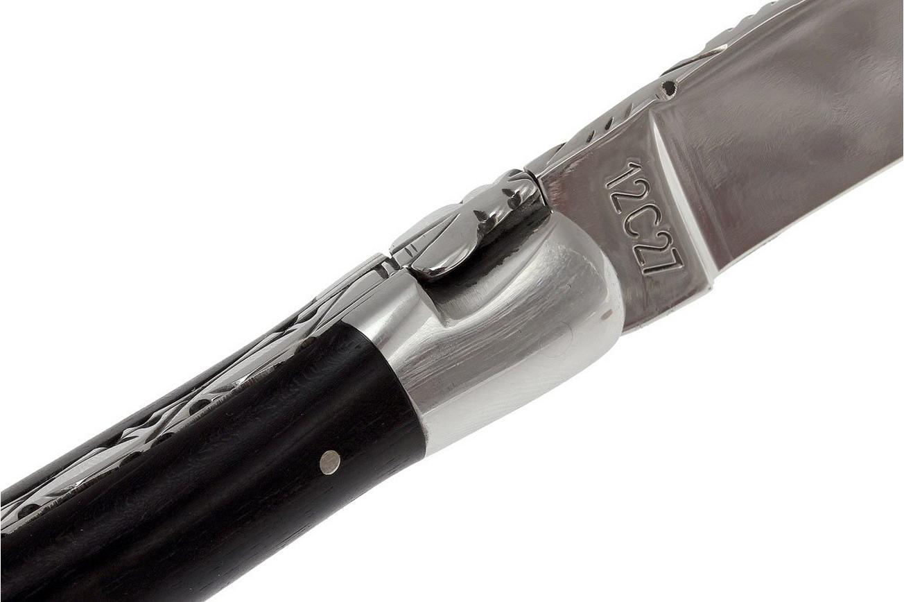 Laguiole en Aubrac HP 12cm ebbenhout handgevijld L0212EBH-FSI1