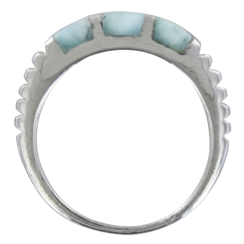 Bague Argent Trois Carrés de Larimar