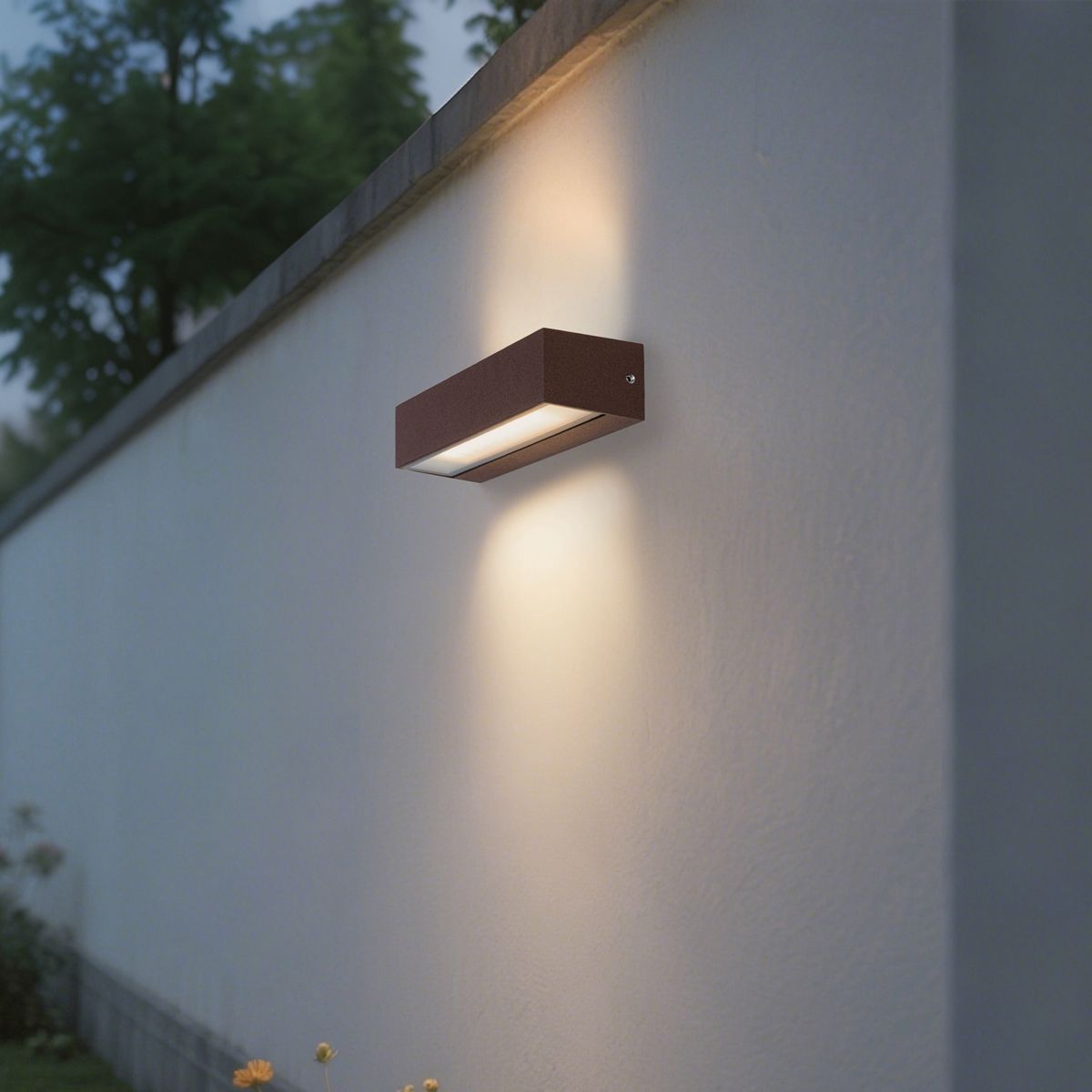 Industriële wandlamp roestbruin incl. LED IP65 - Steph