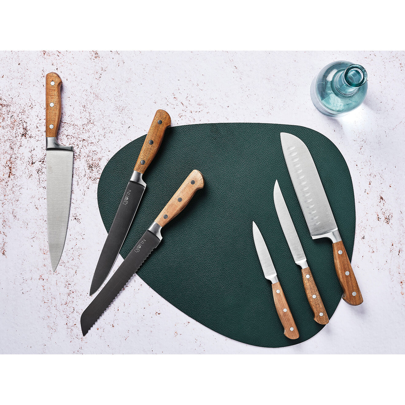 Bjorn Bloc avec couteaux de cuisine Jakob Imatra bois mat - 7 pièces