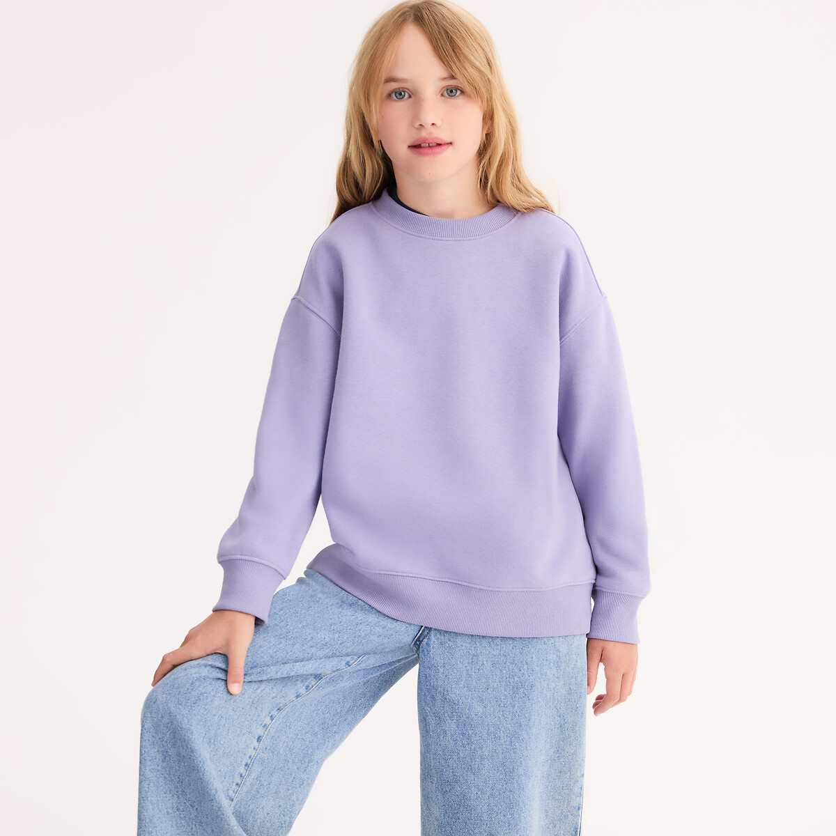 COLEÇÕES LA REDOUTE<br>Moletom de gola redonda achatado