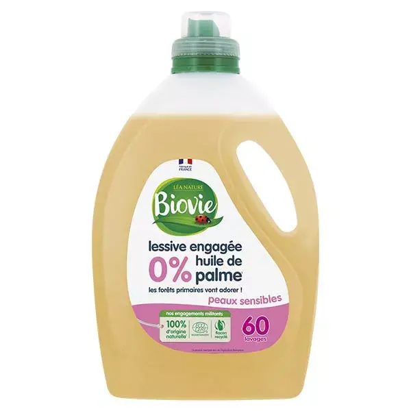 Detergente concentrado para roupas Biovie para peles sensíveis 3L