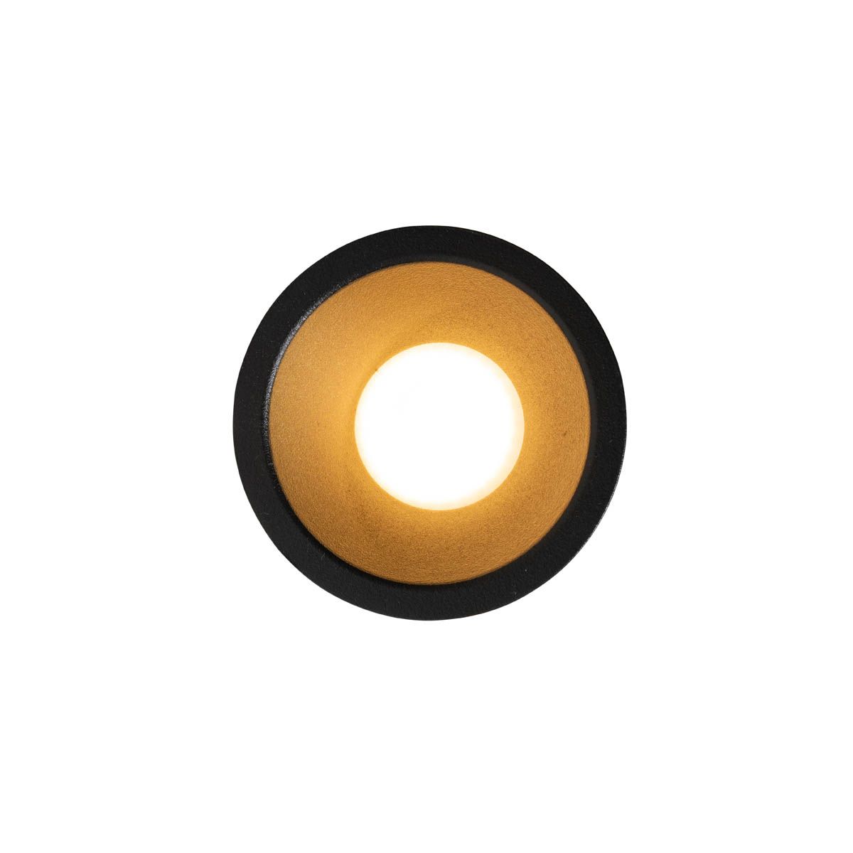 Moderne inbouwspot zwart met goud GU10 35mm IP44 - Dept