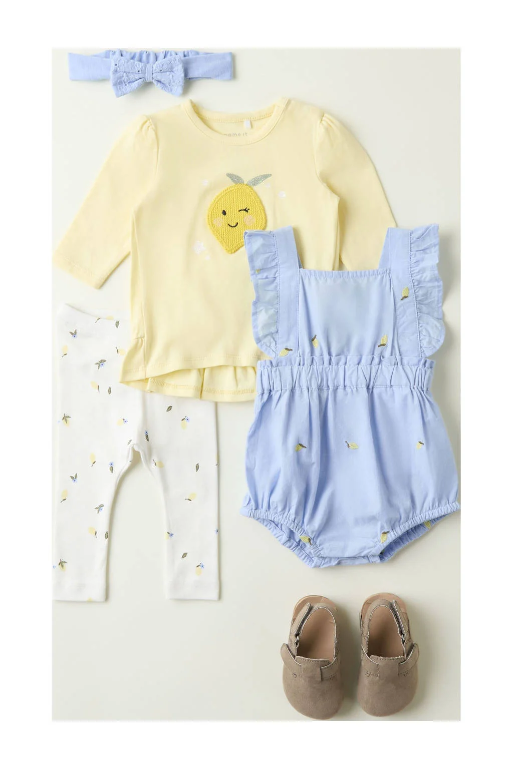 NAME IT romper NBFDERILLA lichtblauw/geel