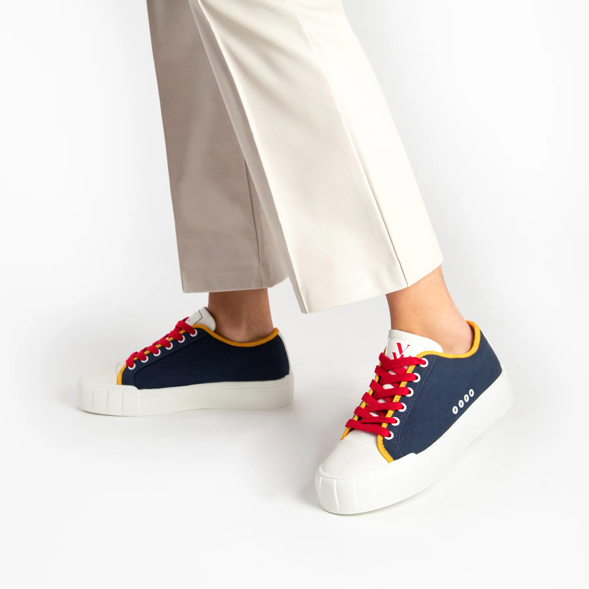 Sneakers-Baskets Maëve en tweed bleu marine