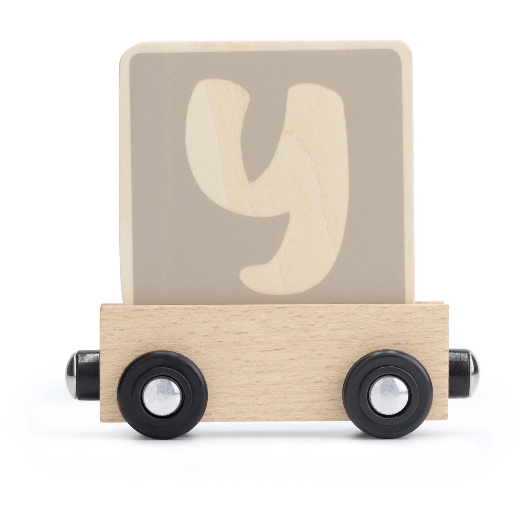 Prénatal houten namentrein letter Y Taupebrown - speelgoed vanaf 0 maanden - Pré