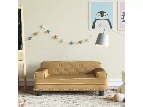 Canapé pour enfants marron 70x45x30 cm velours