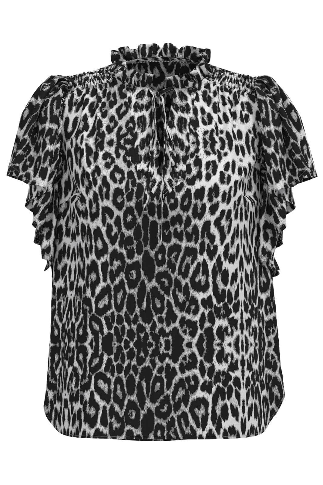 Co´Couture Leocc Ss Frill Top 35705 140 dark grey