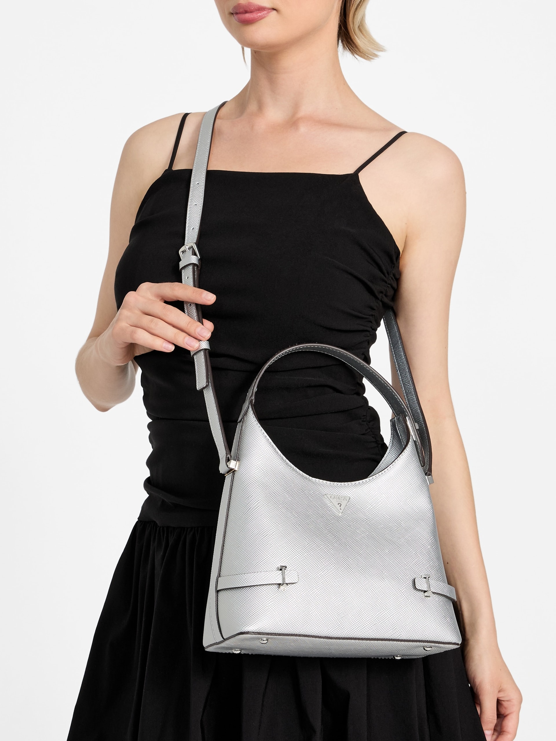 Rosalba Bolsa Pequena Hobo Metálica