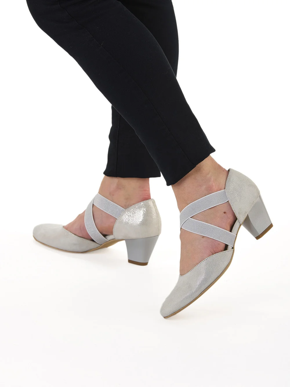 Pumps Toulouse weiß-grau
