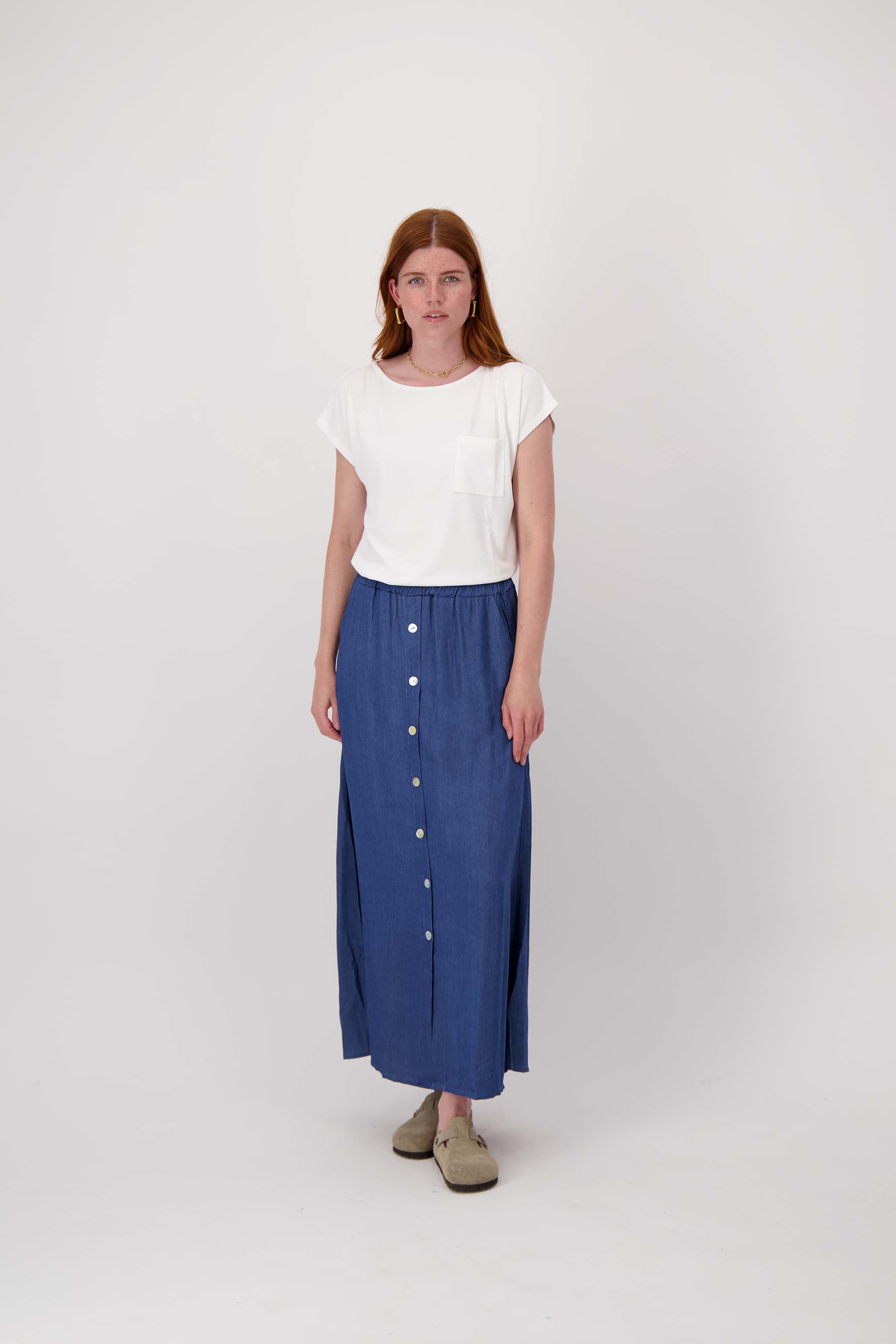 top met boothals met borduur