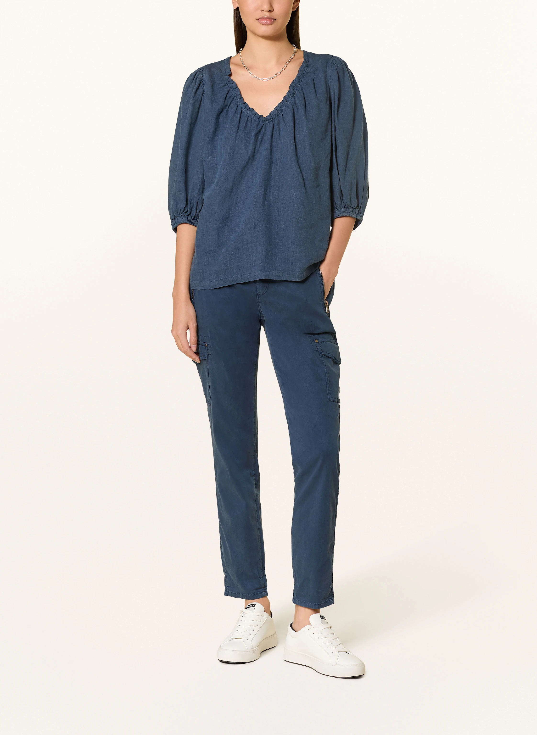 MOS MOSH Blusenshirt MMTAISSA aus Leinen mit 3/4-Arm