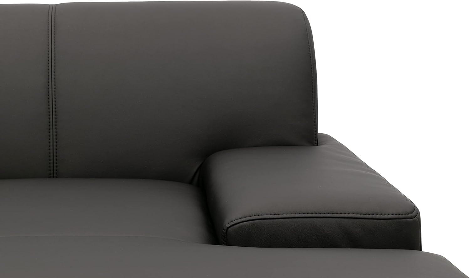 DOMO. collection Wohnlandschaft Star, Sofa in U-Form, Longchair rechts, Couch in Kunstleder, 304 x 150 x 150 cm (BxTxH), schwarz