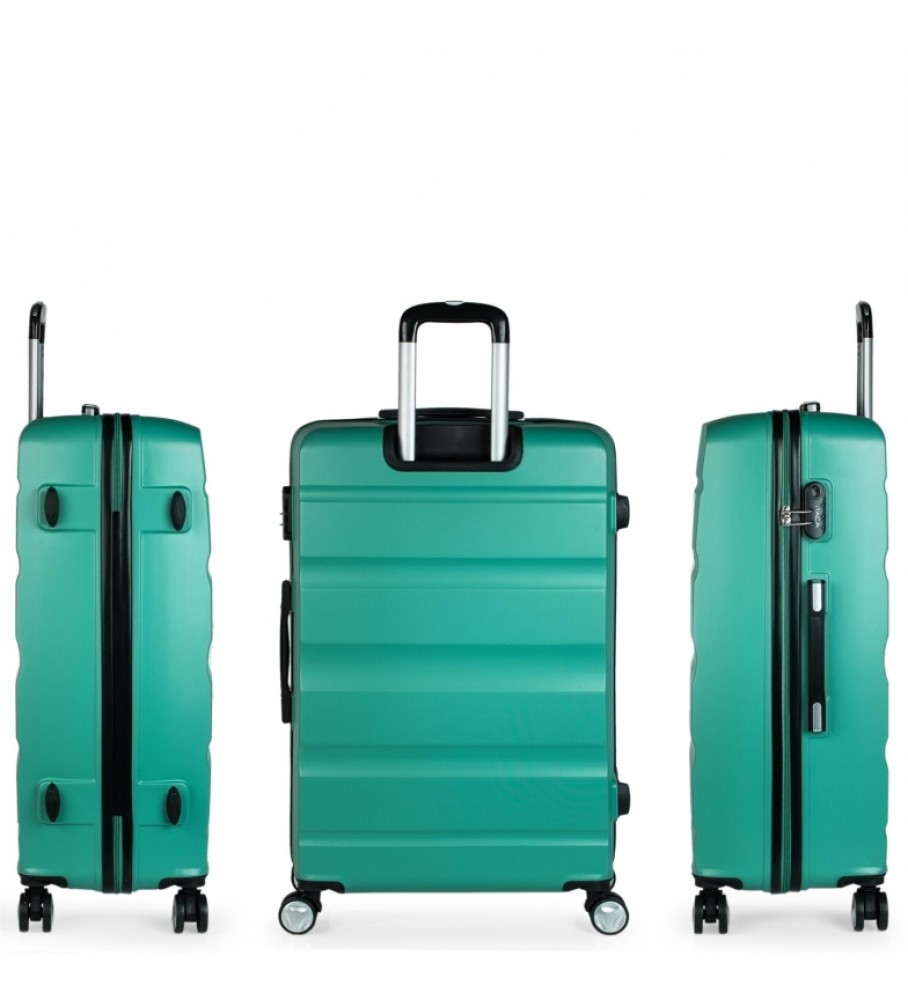 Mala rígida grande ITACA XL com 4 rodas T71670 Aquamarine - 77x48x29cm -