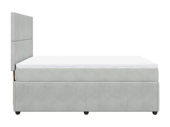Sommier à lattes de lit et matelas Gris clair 140x190cm Velours