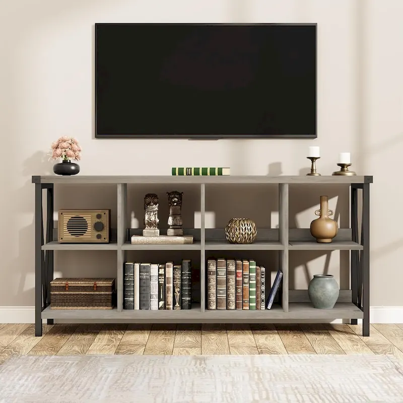8 Cube Storage Organizer Bookcases, 3 Tier Metal Horizontal Bookcase