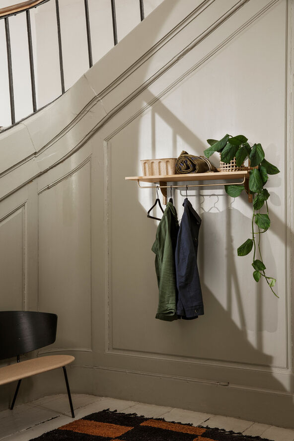 ferm LIVING Sector Rack Shelf Oak/black brass