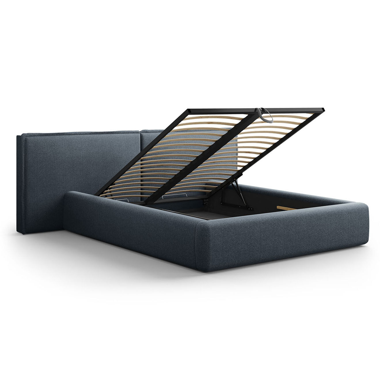 Maison Héritage Lit avec coffre de rangement Tena bleu foncé - 230x200x100 cm