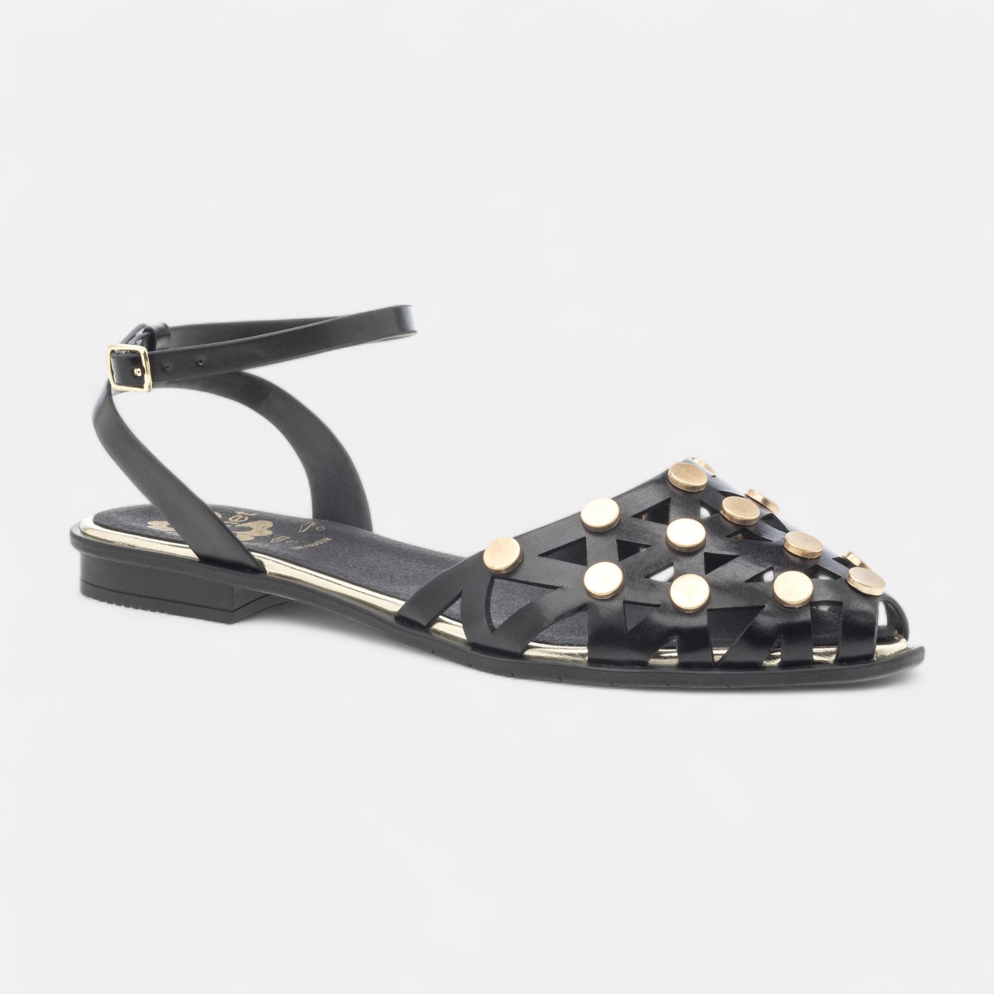 Escarpins quartiers ouverts Femme en cuir noir