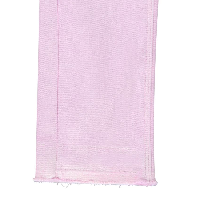 Jean slim uni en denim avec rivets décoratifs pour fille - Lilas