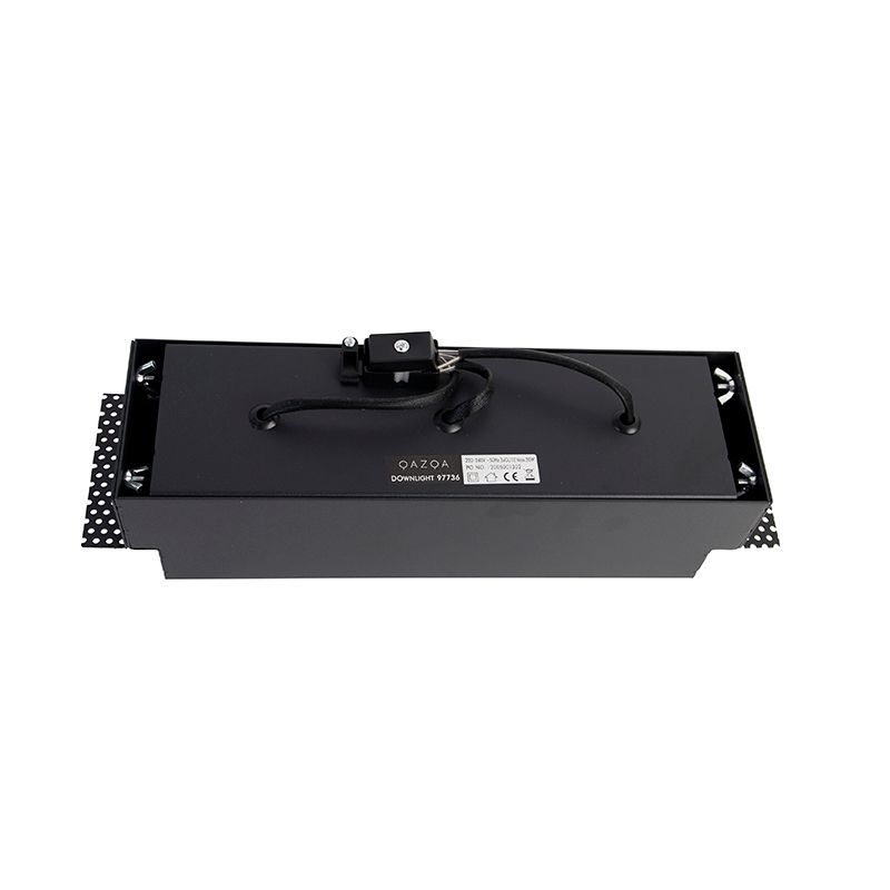 Set van 6 Inbouwspot zwart draai- en kantelbaar trimless 3-lichts - Oneon