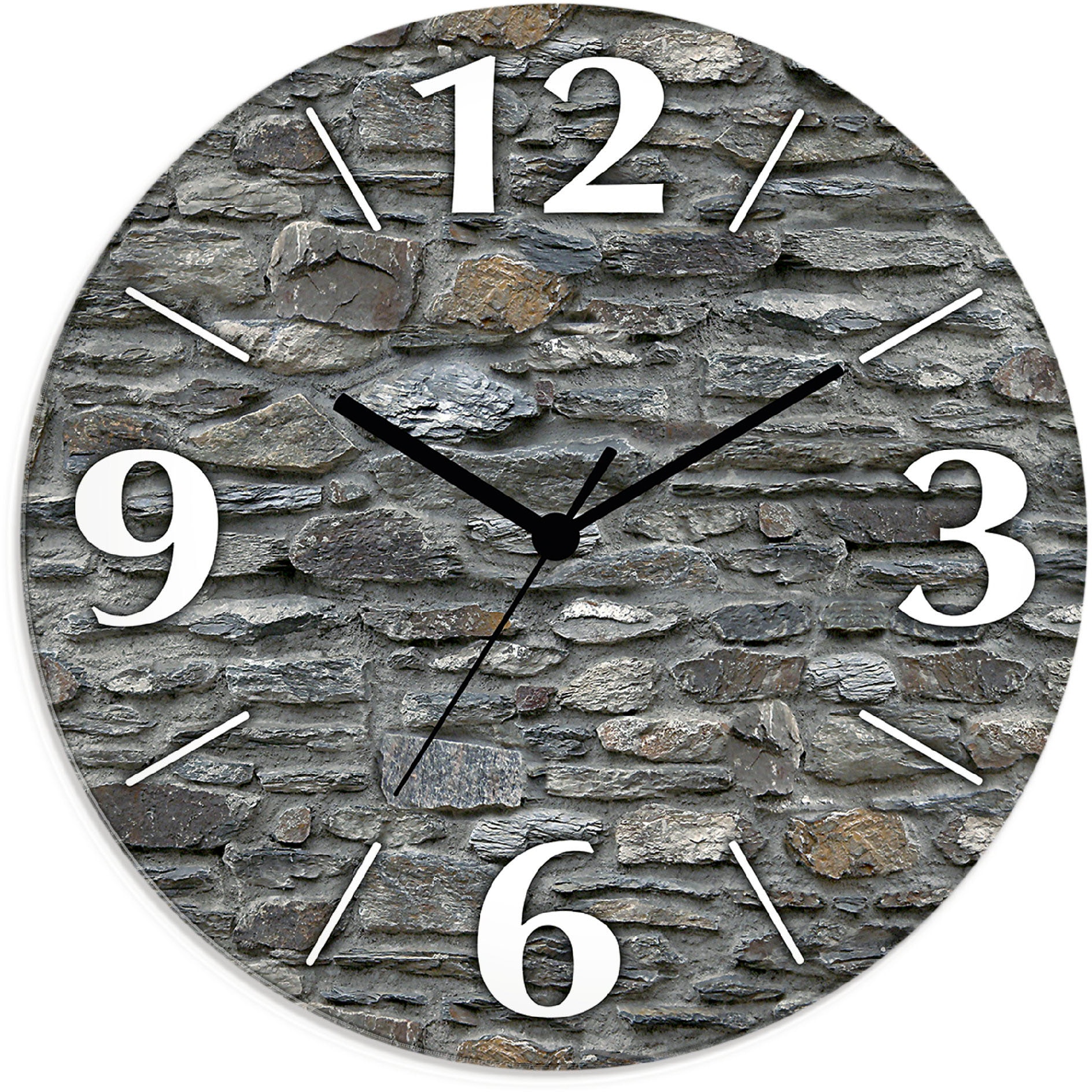 Artland Wanduhr »Schiefermauer« wahlweise mit  Quarz- oder Funkuhrwerk, lautlos ohne Tickgeräusche