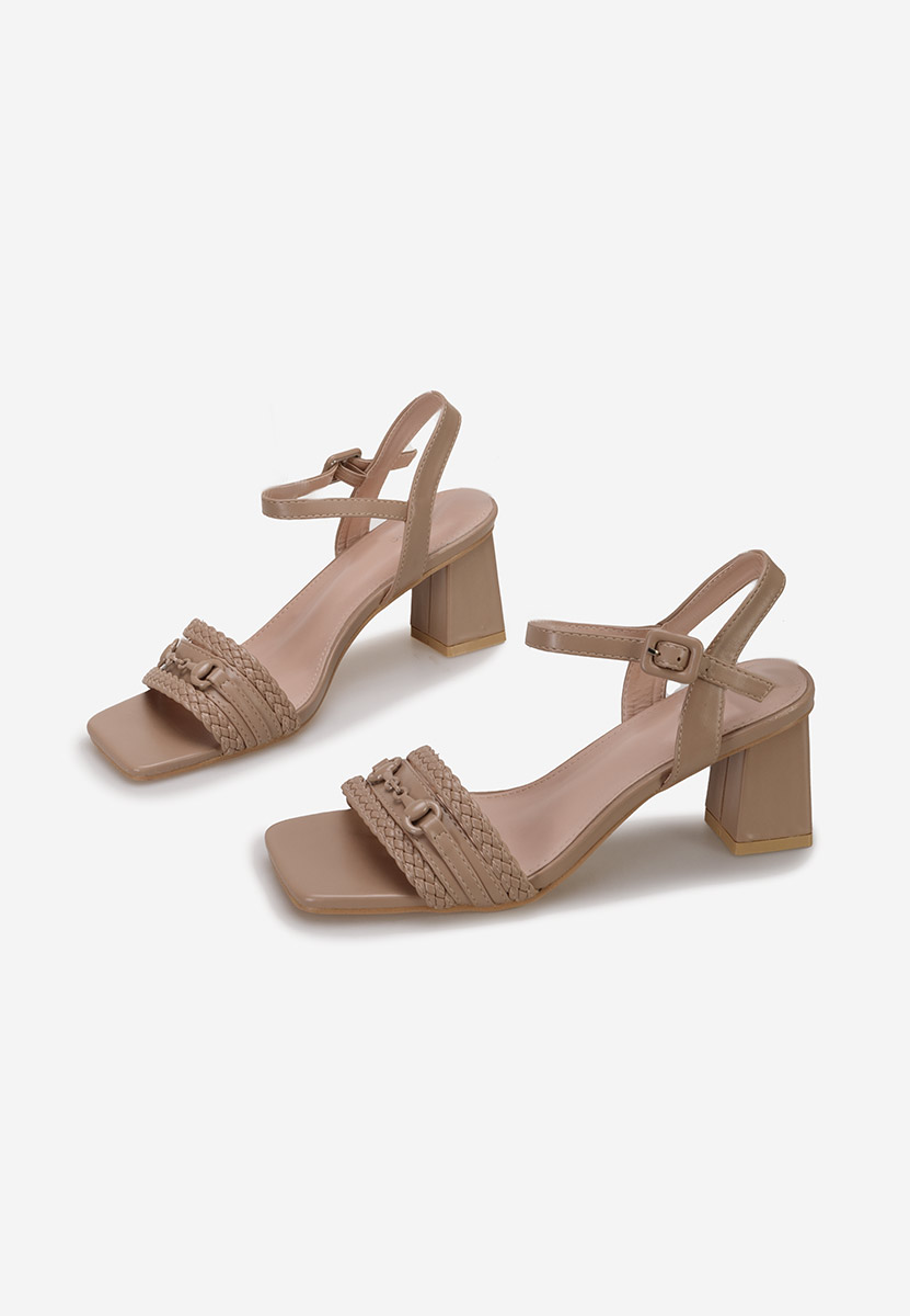 Sandales à talon épais kaki Egenia