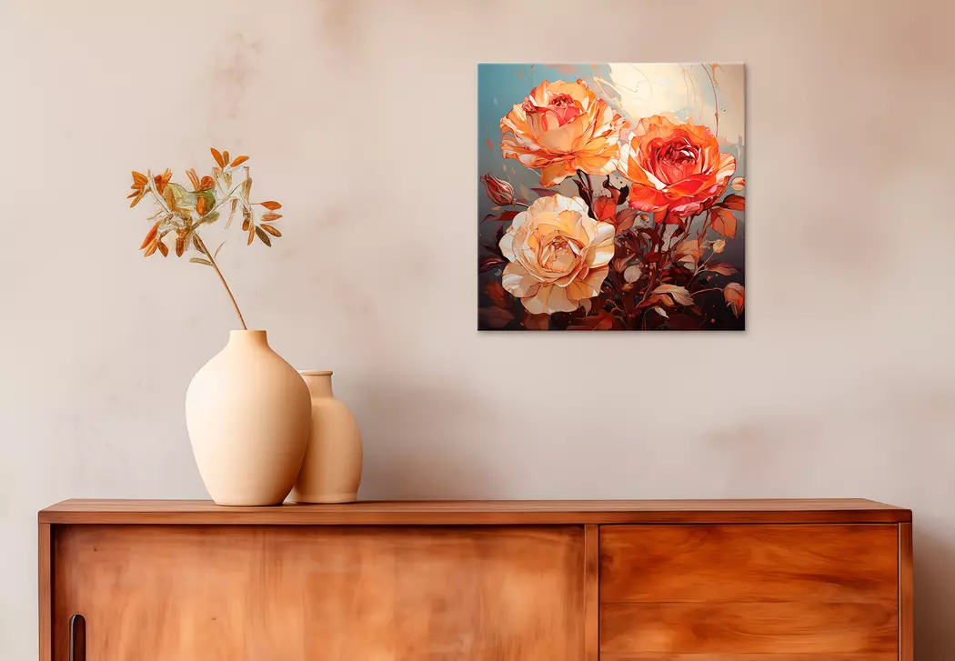 Wandbild 30 x 30 cm Dark Roses III