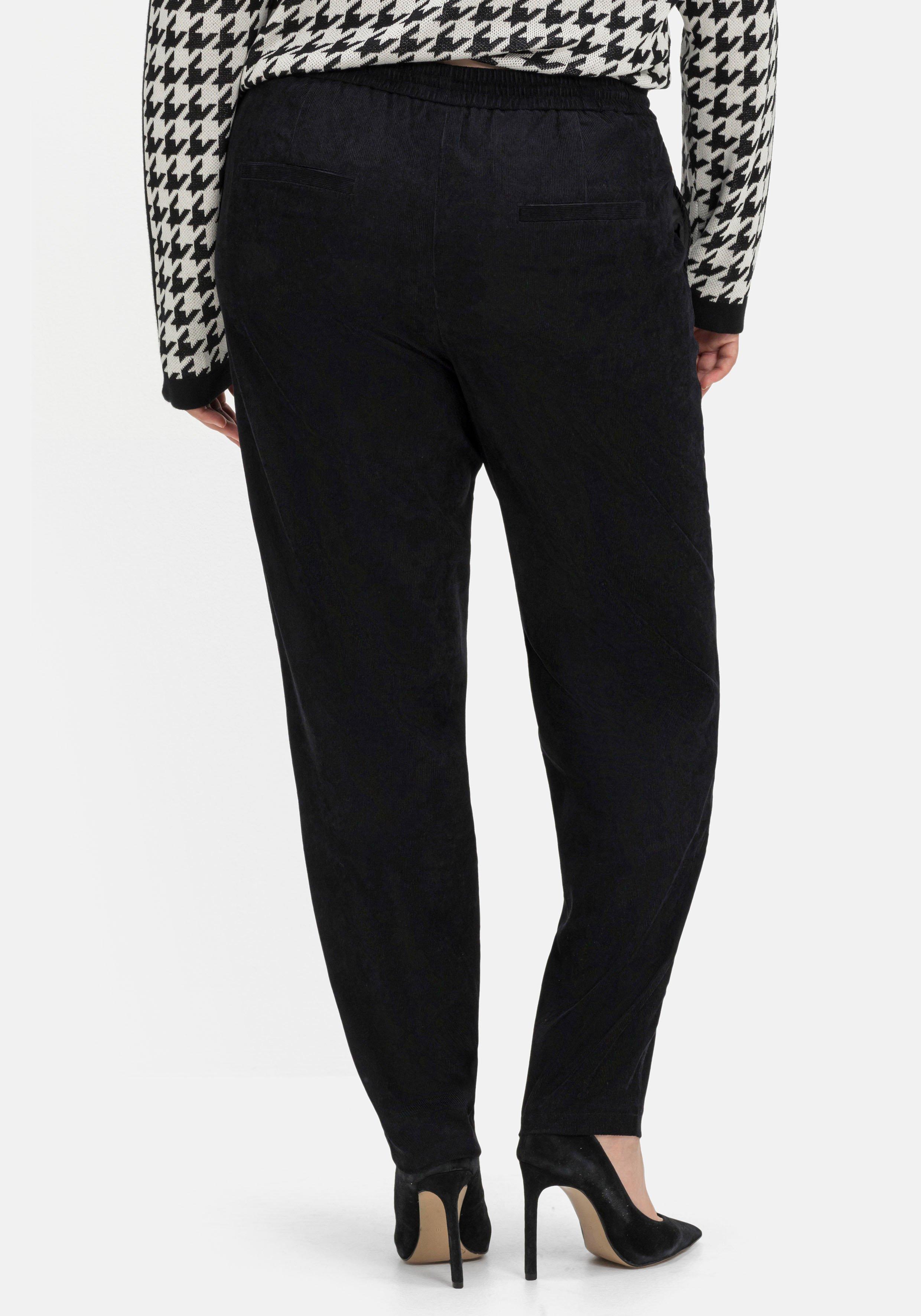 Joggpants in Cordoptik, schmale Beinform