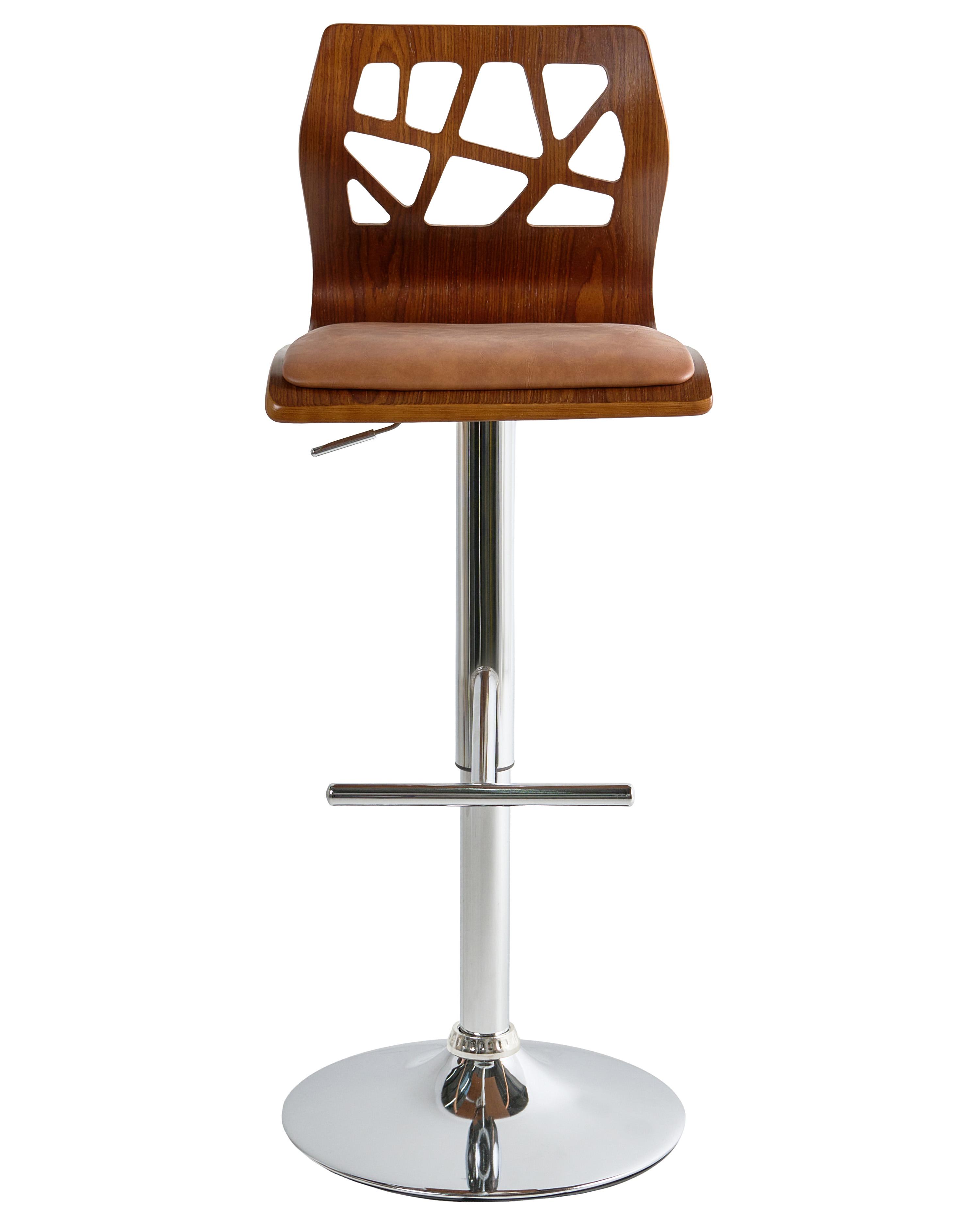 Set van 2 barstoelen PETERSBURG Kunstleer Bruin/zilver