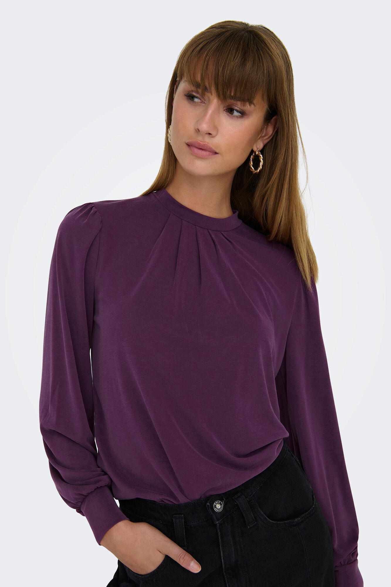 Blusa de modal de manga comprida