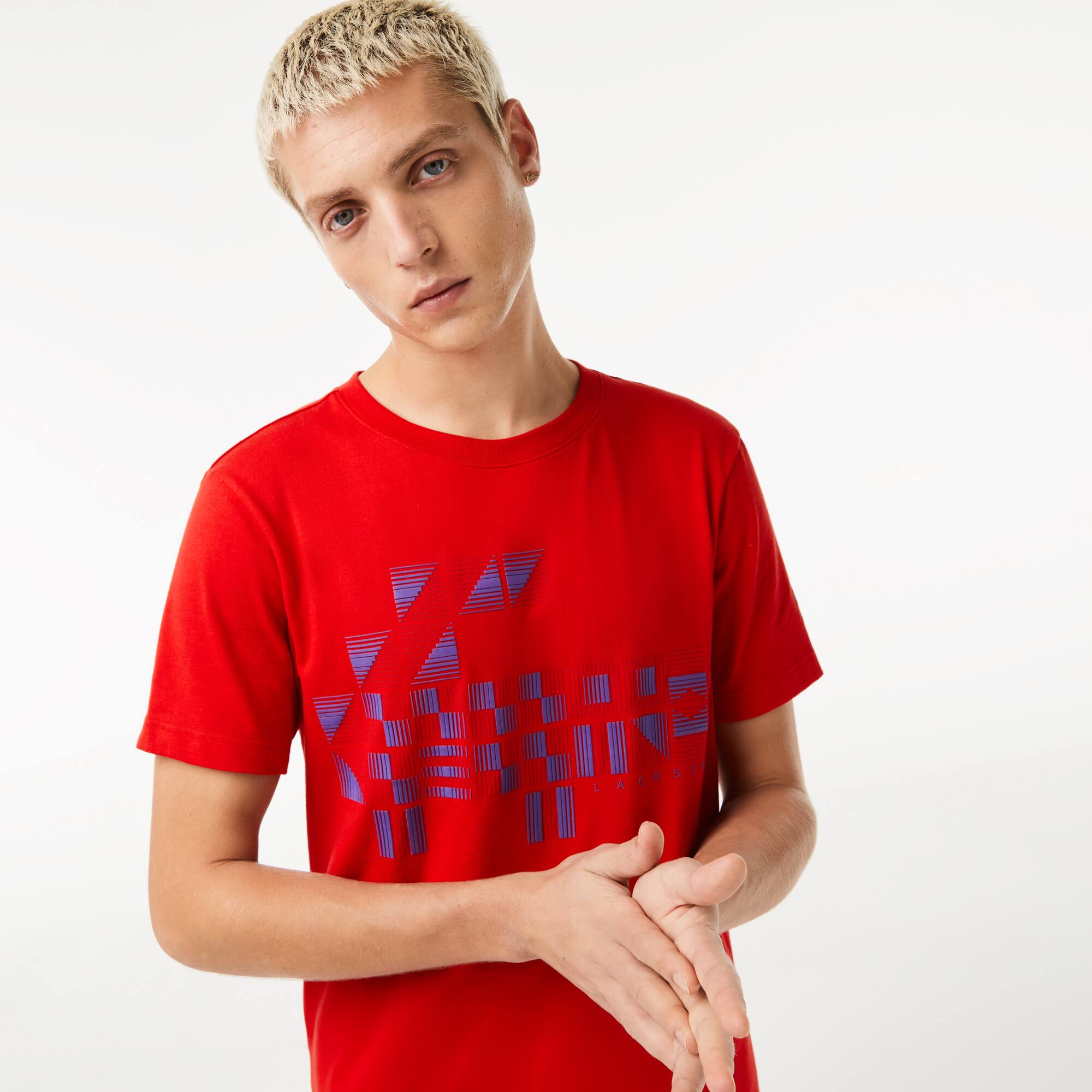 Herren LACOSTE SPORT x Novak Djokovic T-Shirt mit Aufdruck T-Shirts - Rot - Lacoste - Herren