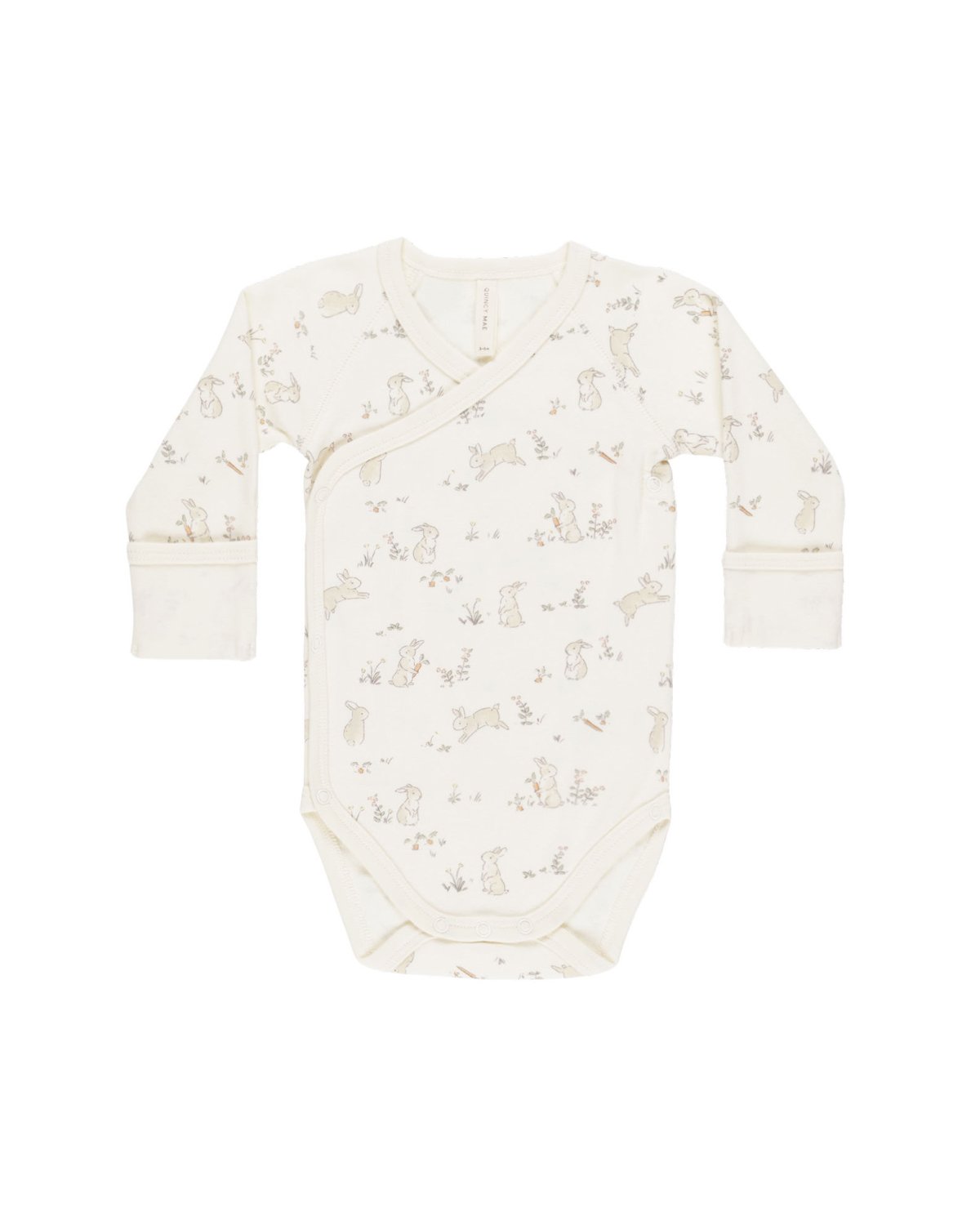 Omslagsbody m/ Fold-over håndmitts – 100% Øk. Bomull | Side Snap Bodysuit