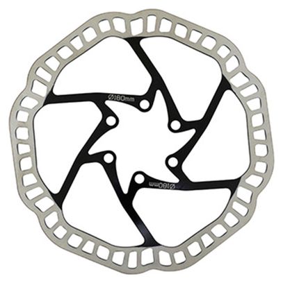 Disque de frein vtt 6 trous Newton brake 180mm argent centre noir