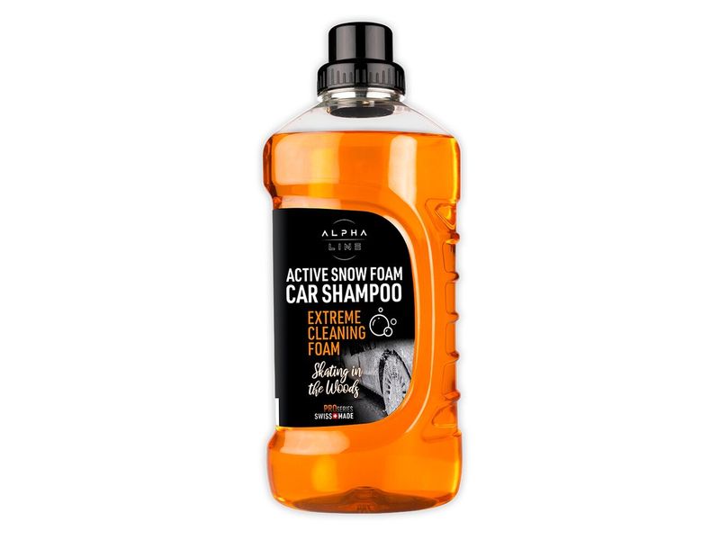 Alpha Line Car Shampoo ActiveSnowFoam, Flasche à 1 Liter Swiss Made, extreme Schaumentwicklung