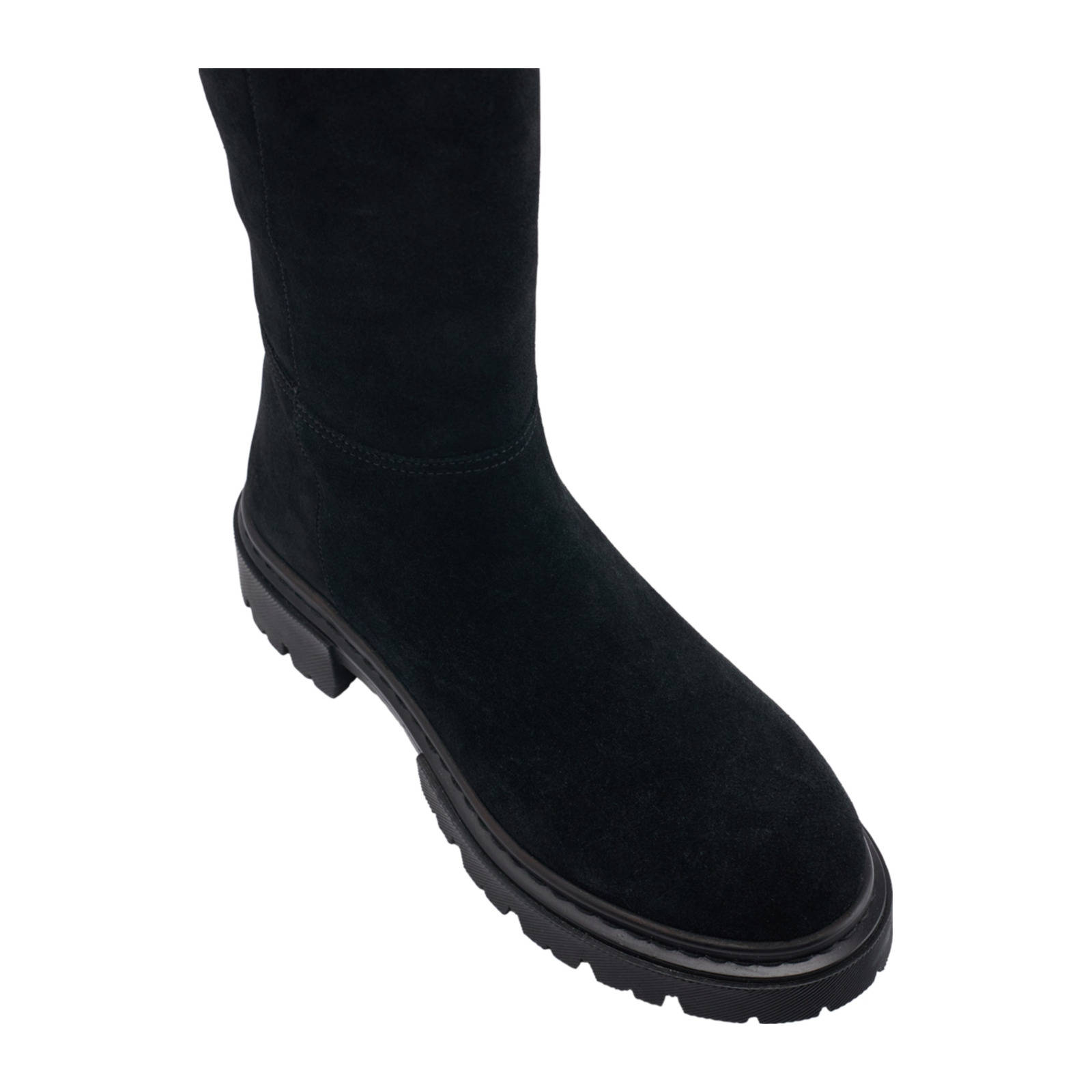 5th Avenue chunky leren hoge laarzen zwart