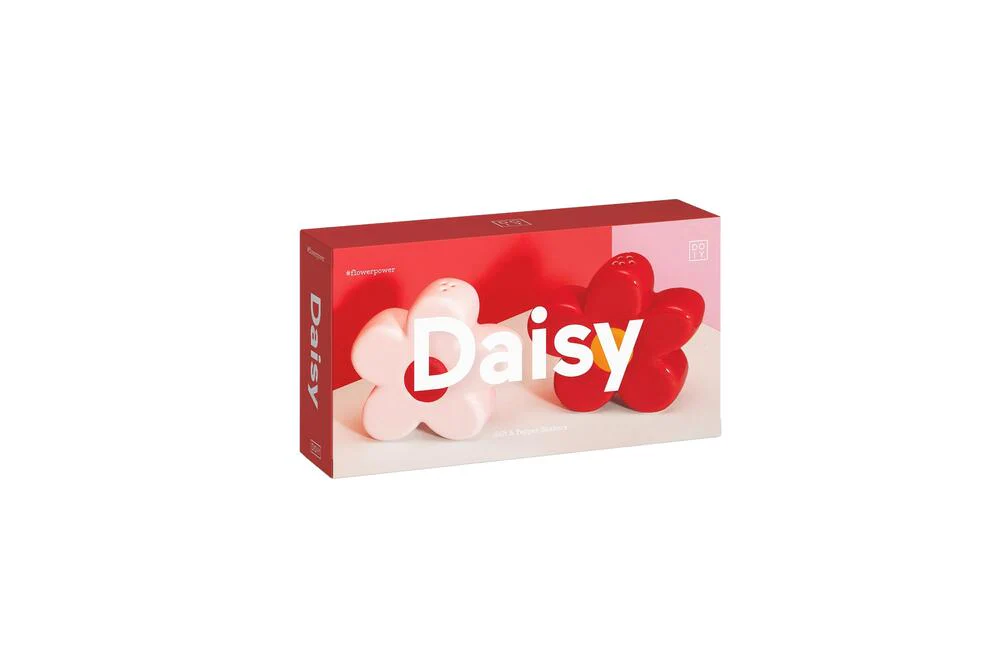 Doiy  Daisy salt & pebersæt - rød/pink