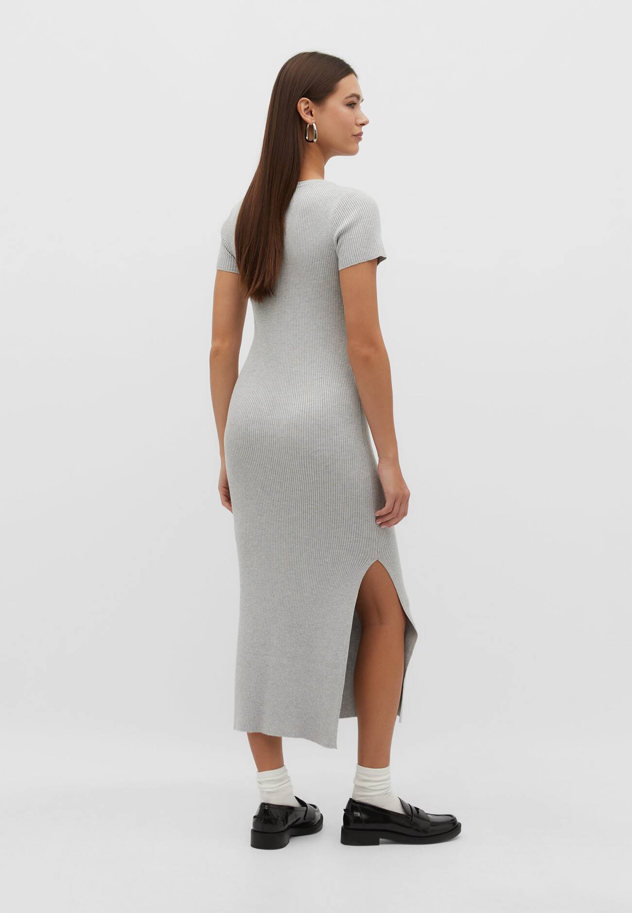 Vestido midi de tricô grosso