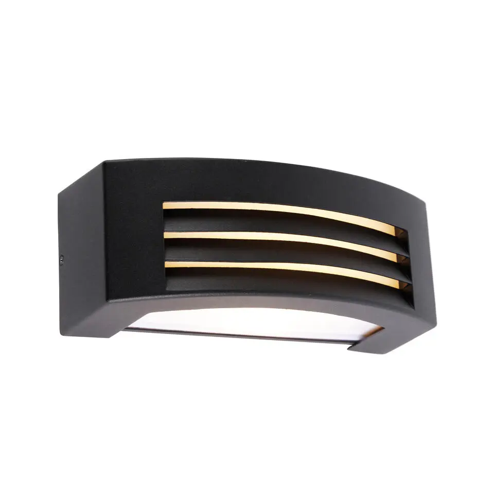 Qazqa wandlampen buiten hurricane zwart e27
