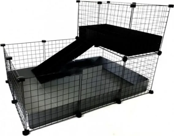 C&C modulært bur 3x2   Loft 2x1   Ramp sølv