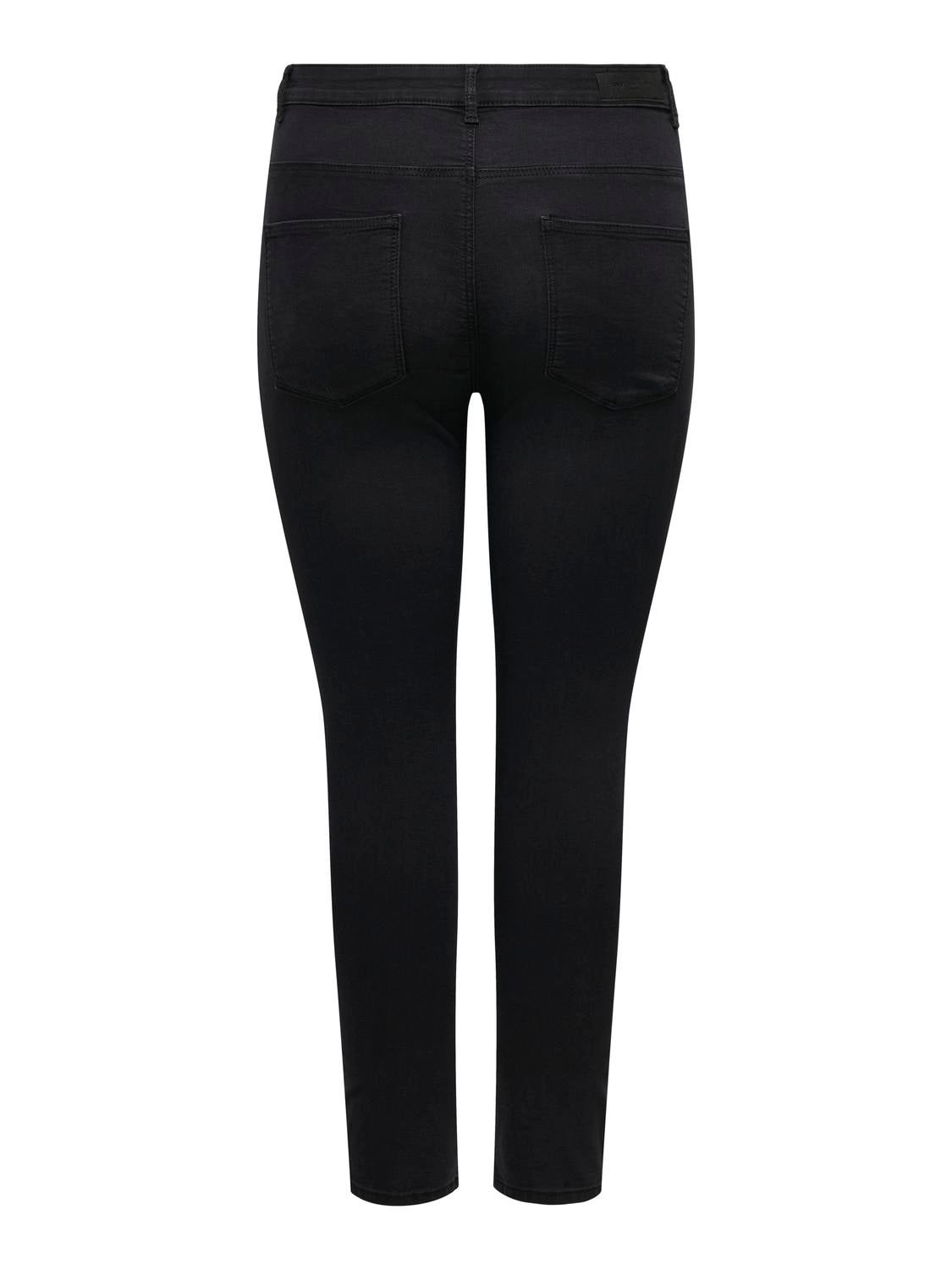 CARMILA-IRIS Hohe Taille Skinny Fit Jeans Washed Black