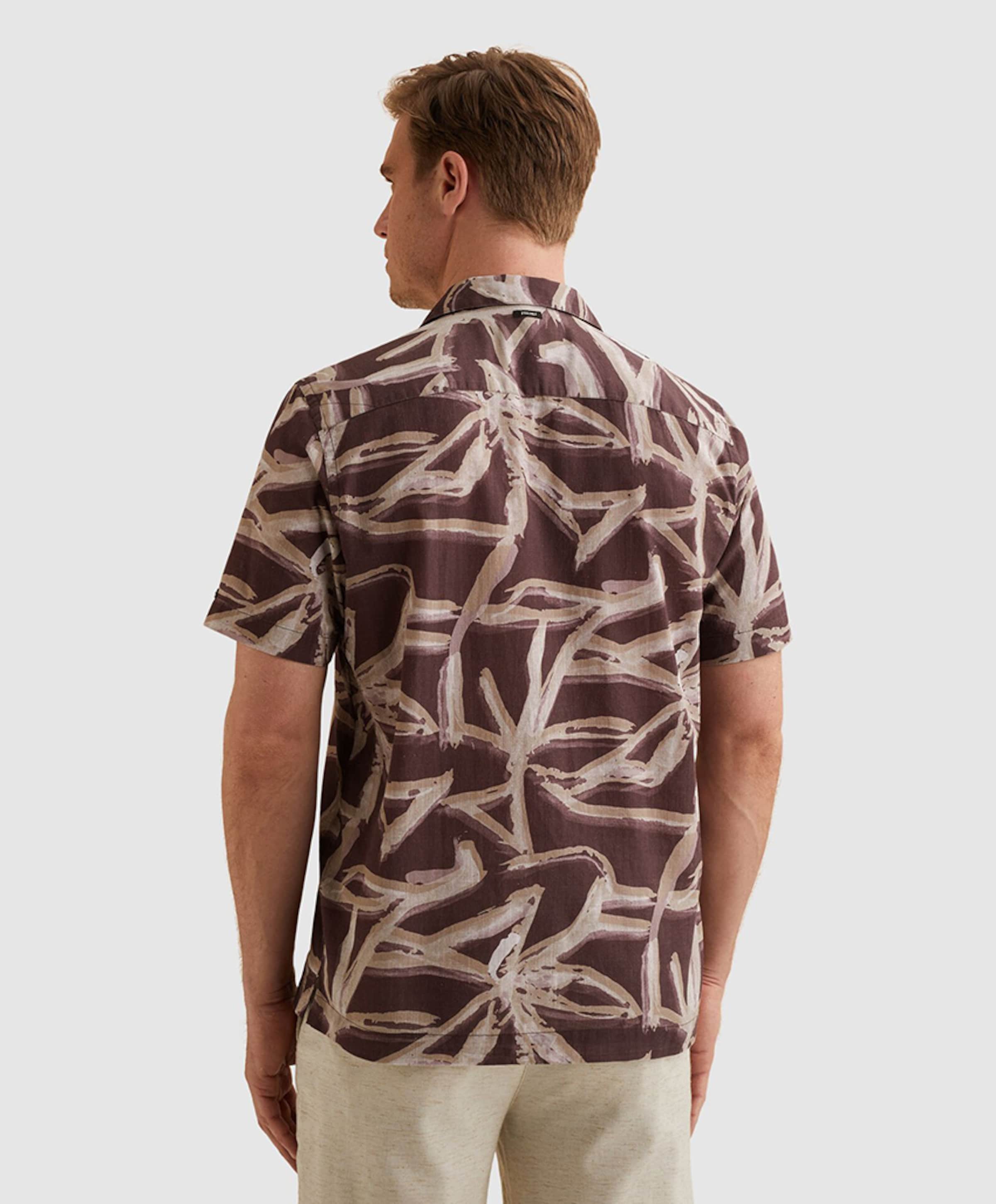 Vanguard Heren overhemd korte mouw bordeaux