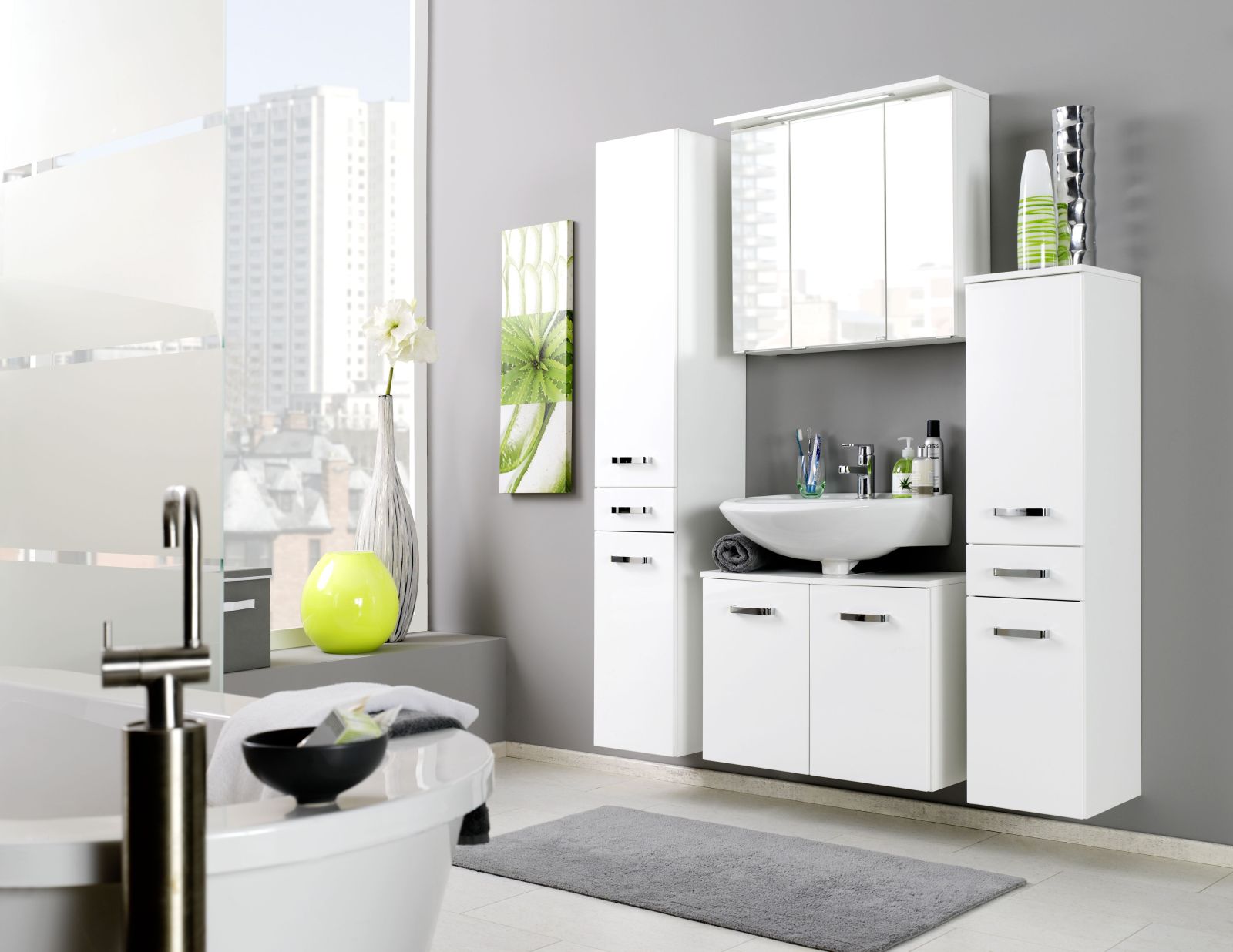 3D-Spiegelschrank BOLOGNA - weiß - 70 cm breit